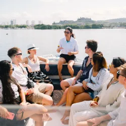 Turistas en bote de Cartagena Colombia