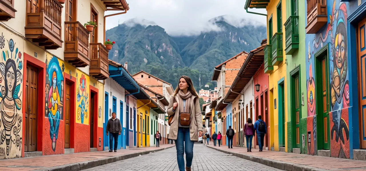 Turista viajando sola por Colombia