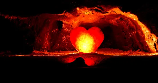 Corazón de halita en mina de sal de Nemocón