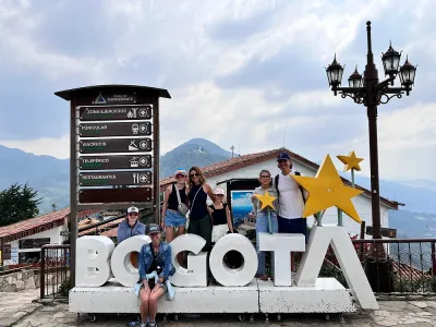 Tourist family at Monserrate in Bogotá
