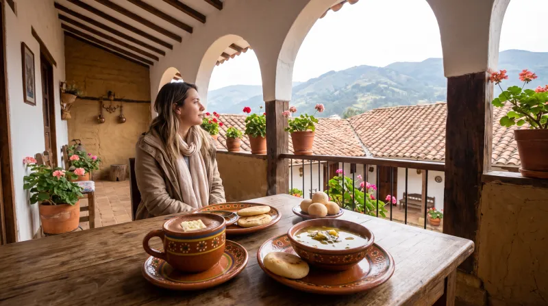 Tursita sola viajando por Bogotá